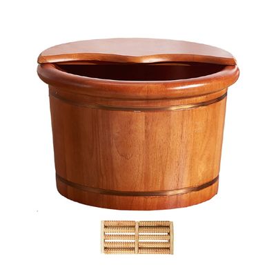 SilteD Wooden Foot Basin,Solid Wood Foot Tub, Pedicure Bowl Spa Massage Pedicure Barrels Household Foot Bath Barrelmassager (Color : B) Present