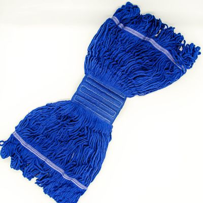 String Mop Head Looped-End Wet Refill Replacement Heavy Duty Cotton Commercial Industrial Grade Floor Cleaning Removable Washable - Blue