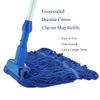 String Mop Head Looped-End Wet Refill Replacement Heavy Duty Cotton Commercial Industrial Grade Floor Cleaning Removable Washable - Blue view 2