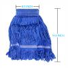 String Mop Head Looped-End Wet Refill Replacement Heavy Duty Cotton Commercial Industrial Grade Floor Cleaning Removable Washable - Blue view 3