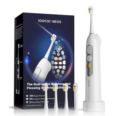 SOOCAS Neos | 2-in-1 Electric Toothbrush & Water Flosser, Cordless, 40X Cleaning Power, 6 Settings, Built-in Water Tank