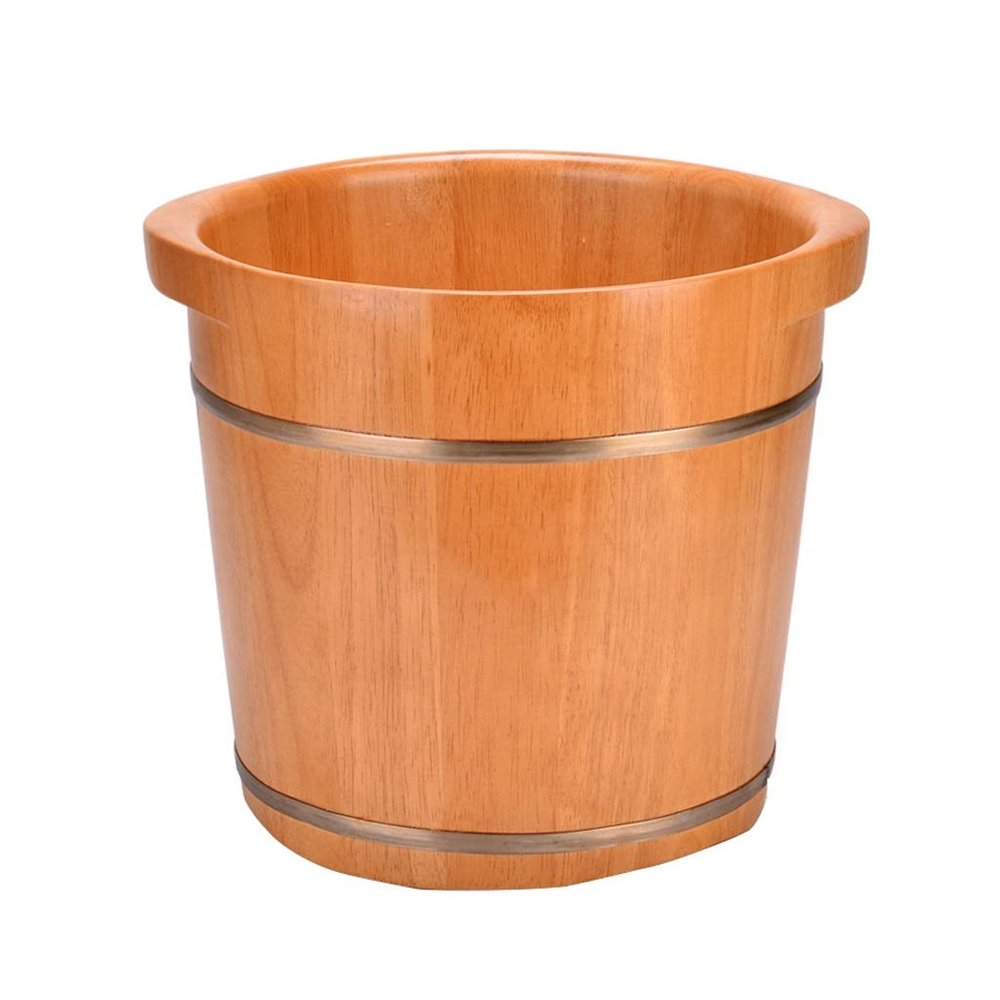 Foot Barrel,Massage Wood Bath Bucket,Handmade,footbaths Smooth Surface,Bathroom Accessories (Color : A) Present