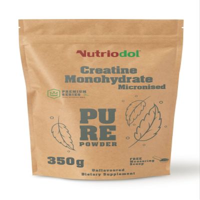 Nutriodol Creatine Monohydrate Powder | Selected Premium Micronised Quality | Pre-Workout & Post-Workout Supplement for Muscle Performance & Recovery. (Unflavoured 350g)