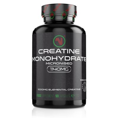 Nutriodol Creatine Monohydrate Mega Capsules Pre Workout & Post Workout Supplement for Muscle Performance & Recovery 1000mg Elemental Creatine Per Capsule 3 Capsules Per Day (Mega Caps x 90)