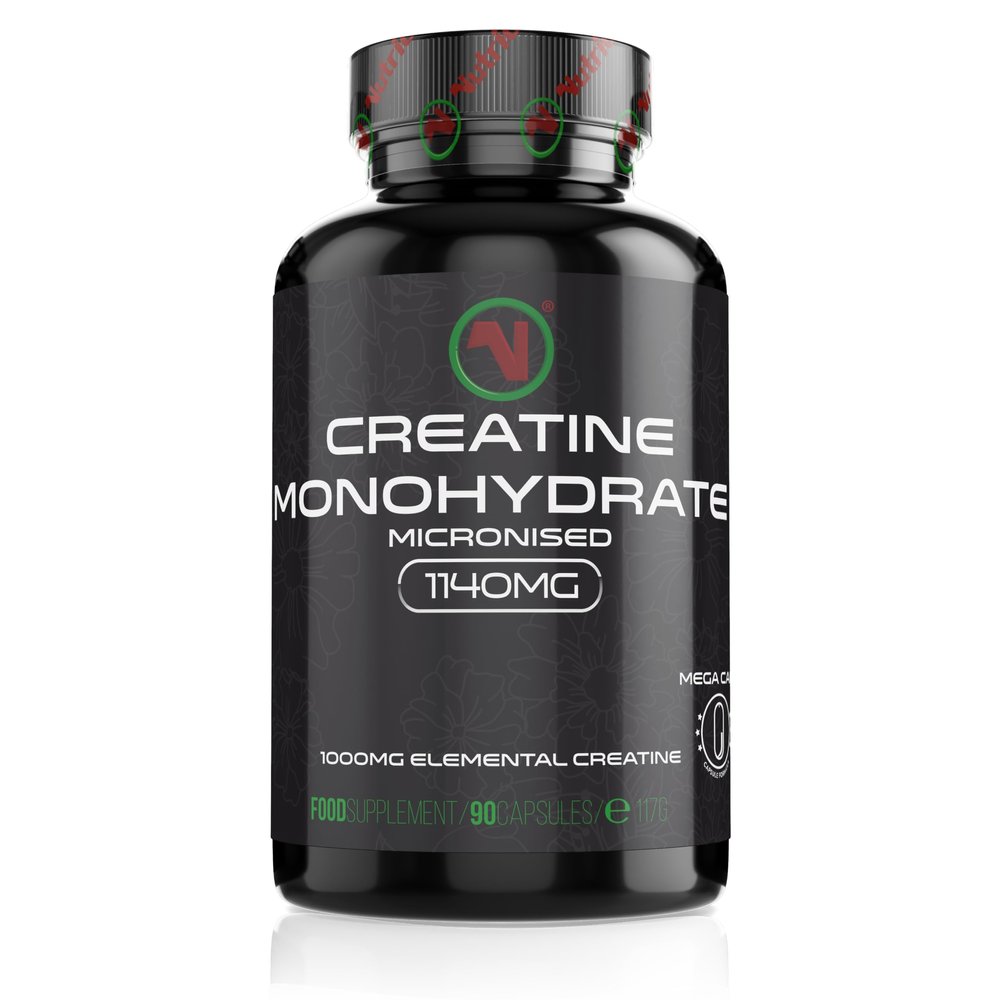 Nutriodol Creatine Monohydrate Mega Capsules  Pre Workout & Post Workout Supplement for Muscle Performance & Recovery  1000mg Elemental Creatine Per Capsule  3 Capsules Per Day (Mega Caps x 90)