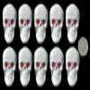 10 x Edible 3D Medium Terminator Skulls glowing eyes icing toppers, cake cupcakes decorations view 1