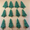 12 x Edible 3D Christmas Trees icing toppers, cake cupcakes decorations (Green) T046 view 2