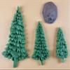12 x Edible 3D Christmas Trees icing toppers, cake cupcakes decorations (Green) T046 view 3