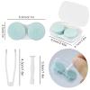 4 Pieces Contact Lens Case, Portable Contact Lens Case with Tweezers, Lens Carrying Rod, Contact Lens Holder for Left and Right Eye, Lens Case with Storage Box for Home Travel, Multiple, standard view 2