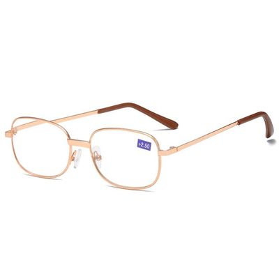 monmandi Vision Care Presbyopia Eyeglasses Metal Far Sight Spectacles Reading Glasses Bifocal Spectacle Multif (gold,250)