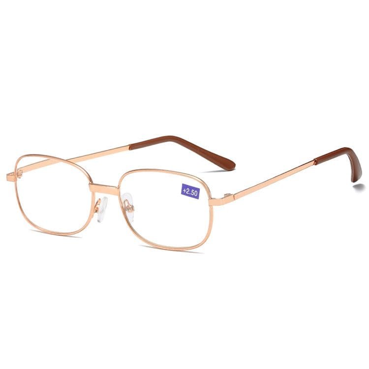 monmandi Vision Care Presbyopia Eyeglasses Metal Far Sight Spectacles Reading Glasses Bifocal Spectacle Multif (gold,250)