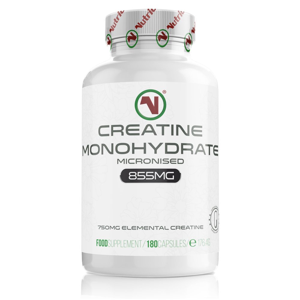 Nutriodol Creatine Monohydrate Capsules  Pre Workout & Post Workout Supplement for Muscle Performance & Recovery  750mg Elemental Creatine Per Capsule  4 Per Day. (Capsules x 180)