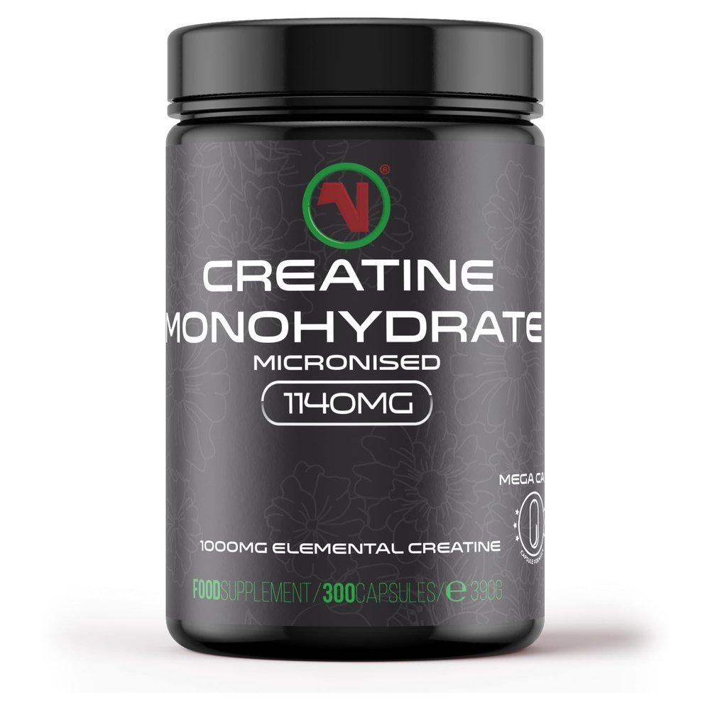 Nutriodol Creatine Monohydrate Mega Capsules  Pre Workout & Post Workout Supplement for Muscle Performance & Recovery  1000mg Elemental Creatine Per Capsule. (Mega Caps x 300)