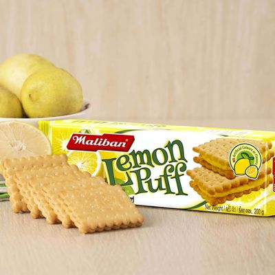 Maliban Lemon Puff Biscuit with Lemon Cream Halal Certified Lemon Biscuits | FabFinds Mug (15 Pack)