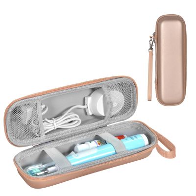 TUNYINSH Electric Toothbrush Travel Case for Oral B/Oral-B Pro/Philips Sonicare Electric Toothbrush, Portable Hard Shell Ice Case for Oral B Toothbrush Heads and Accessories, Rose Gold, Toothbrush