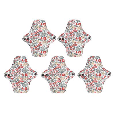 5Pcs Washable Women Cotton Feminine Pads, Reusable, Breathable, Skin Friendly Hygiene Products (L)