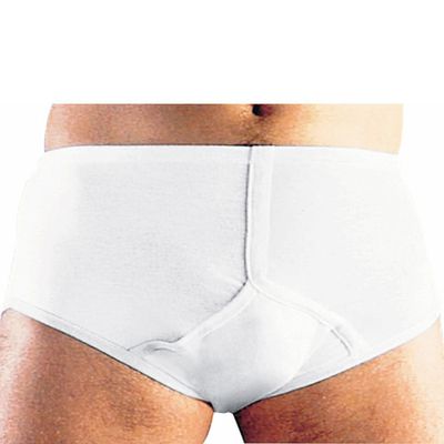 Abena Y-Front Incontinence Brief with Built-in Pad (250ml Absorbency) Washable, Classic Fit in Sizes S to 3XL White