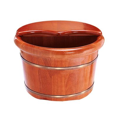 ,Bathroom Accessories Footbath Tubs,Massage Foot Barrel,Volume Smooth Surface Sauna Wooden Bucket (Color : B) Present