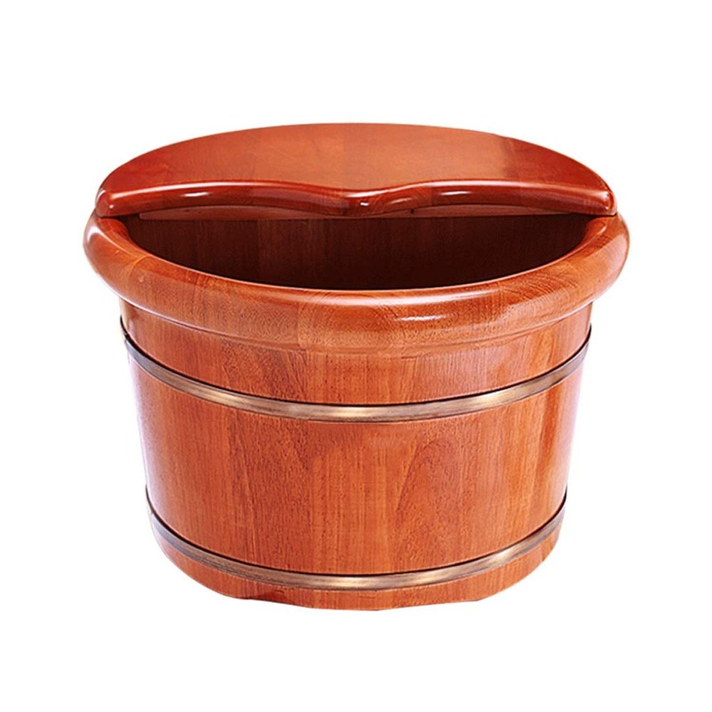 ,Bathroom Accessories Footbath Tubs,Massage Foot Barrel,Volume Smooth Surface Sauna Wooden Bucket (Color : B) Present