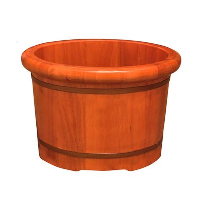 ,Bathroom Accessories Footbath Tubs,Massage Foot Barrel,Volume Smooth Surface Sauna Wooden Bucket (Color : A) Present