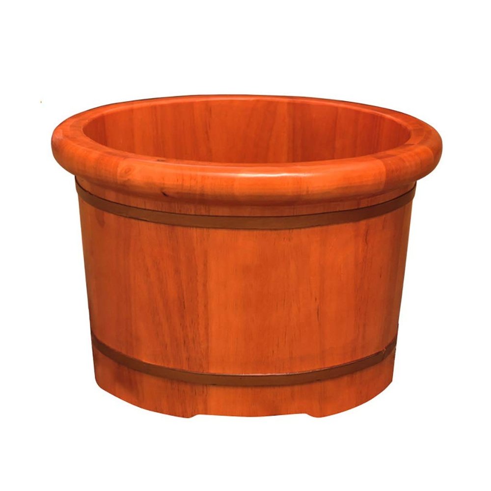 ,Bathroom Accessories Footbath Tubs,Massage Foot Barrel,Volume Smooth Surface Sauna Wooden Bucket (Color : A) Present