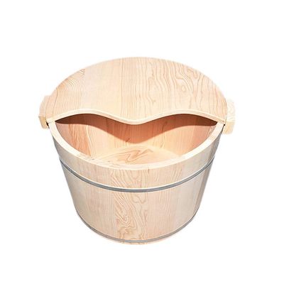 ,Bathroom Accessories Footbath Tubs,Massage Foot Barrel,Volume Smooth Surface Sauna Wooden Bucket (Color : B) Present