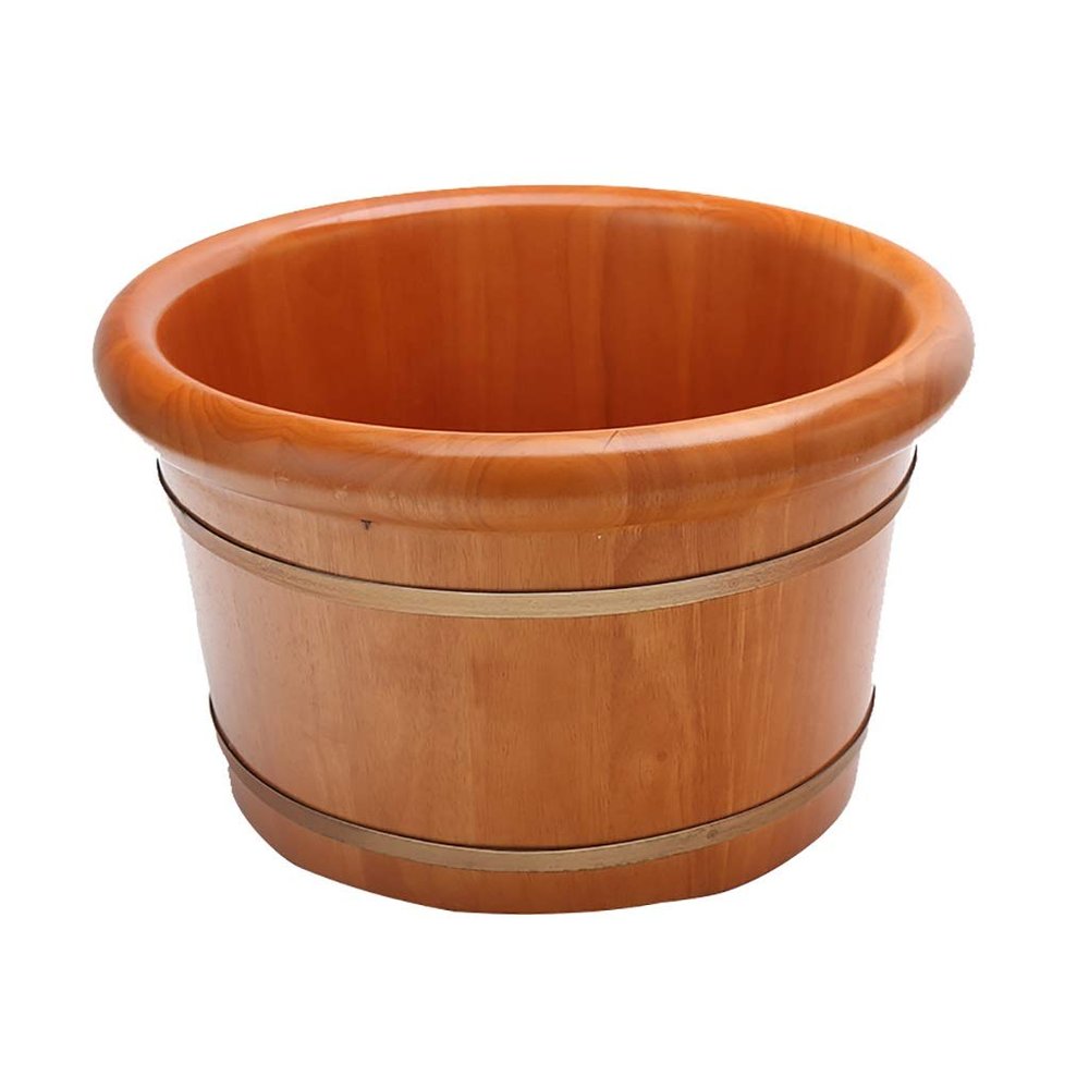 ,Bathroom Accessories Footbath Tubs,Massage Foot Barrel,Volume Smooth Surface Sauna Wooden Bucket (Color : A) Present