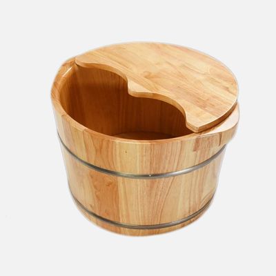 ,Bathroom Accessories Footbath Tubs,Massage Foot Barrel,Volume Smooth Surface Sauna Wooden Bucket (Color : B) Present