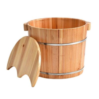 ,Bathroom Accessories Footbath Tubs,Massage Foot Barrel,Volume Smooth Surface Sauna Wooden Bucket (Color : B) Present