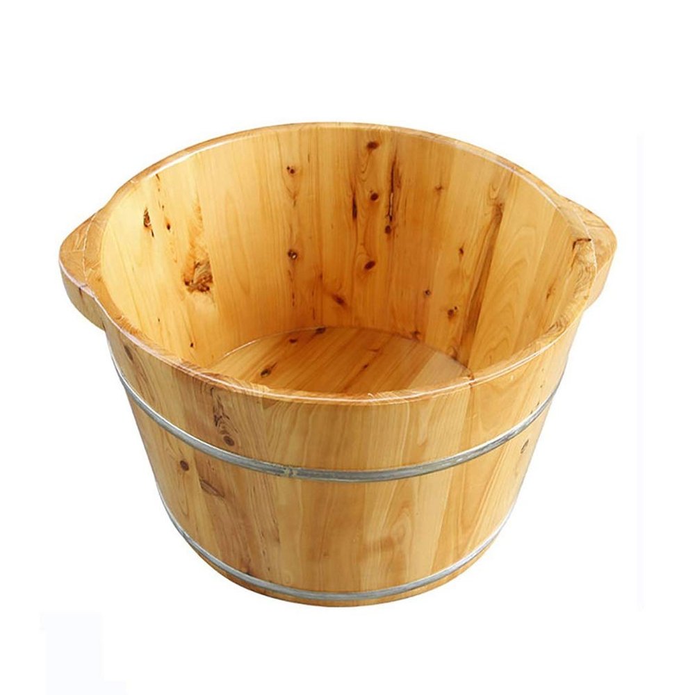 ,Bathroom Accessories Footbath Tubs,Massage Foot Barrel,Volume Smooth Surface Sauna Wooden Bucket (Size : 38 * 25 * 32cm) Present