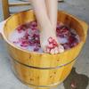 ,Bathroom Accessories Footbath Tubs,Massage Foot Barrel,Volume Smooth Surface Sauna Wooden Bucket (Size : 38 * 25 * 32cm) Present view 3