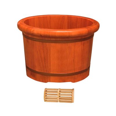 ,Bathroom Accessories Footbath Tubs,Massage Foot Barrel,Volume Smooth Surface Sauna Wooden Bucket (Color : B) Present