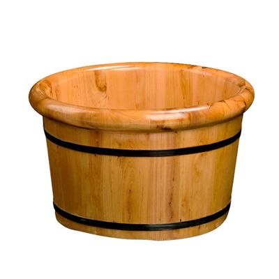 ,Bathroom Accessories Footbath Tubs,Massage Foot Barrel,Volume Smooth Surface Sauna Wooden Bucket (Color : A) Present