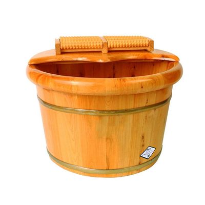 ,Bathroom Accessories Footbath Tubs,Massage Foot Barrel,Volume Smooth Surface Sauna Wooden Bucket (Color : B) Present