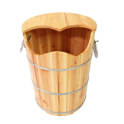 ,Bathroom Accessories Footbath Tubs,Massage Foot Barrel,Volume Smooth Surface Sauna Wooden Bucket (Color : A) Present
