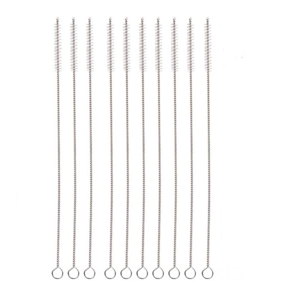 1/5/10PCS Stainless Soft Hair Suction Glass Tube Cleaner Brushes Tools Fish Tank Straw Bottle Cleaning Brush (Color : 10pcs 17.5cm)