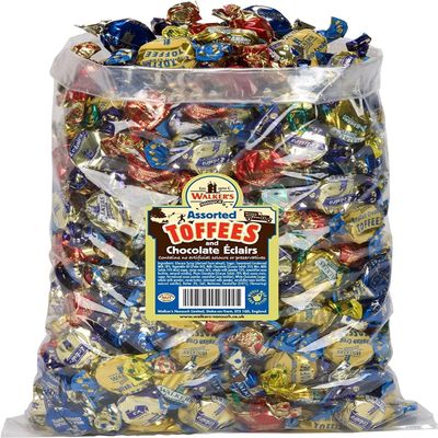 Walkers Nonsuch Milk, Brazil Nut, Liqurice, Eclairs Etc Assorted Toffees and Chocolate Eclairs Bulk Bags For All Occassions - Sold BY KIdzbuzz (2 Kg)
