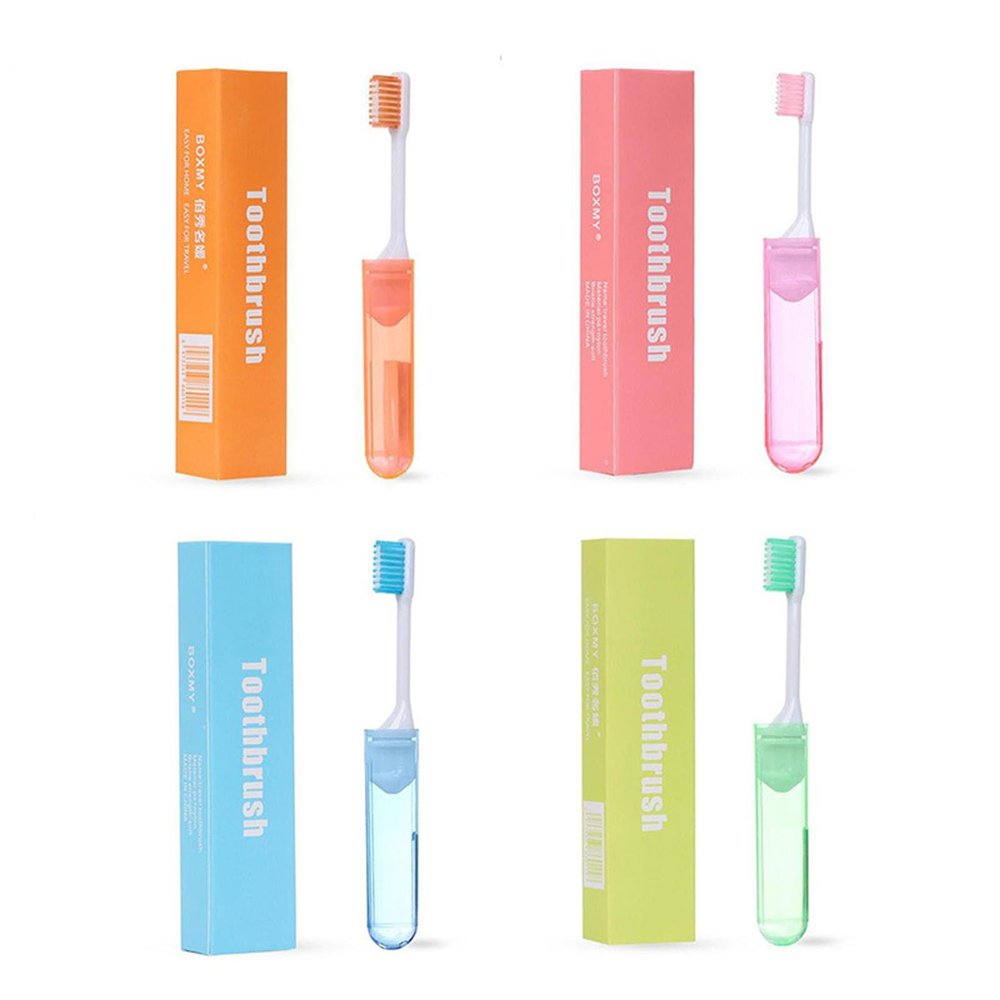 4Pcs Camping Folding Toothbrush Mini Foldable Soft Toothbrush Collapsible Soft Bristles Folding Manual Toothbrushes for Camping Travel