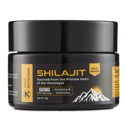 Shilajit Resin Pure Himalayan Gold Grade 30g Authentic Ayurvedic Herbal Blend, Rich in Fulvic Acid & 85+ Trace Minerals Lab Tested for Heavy Metals, Energy & Immunity Support Zaiah Nutrition