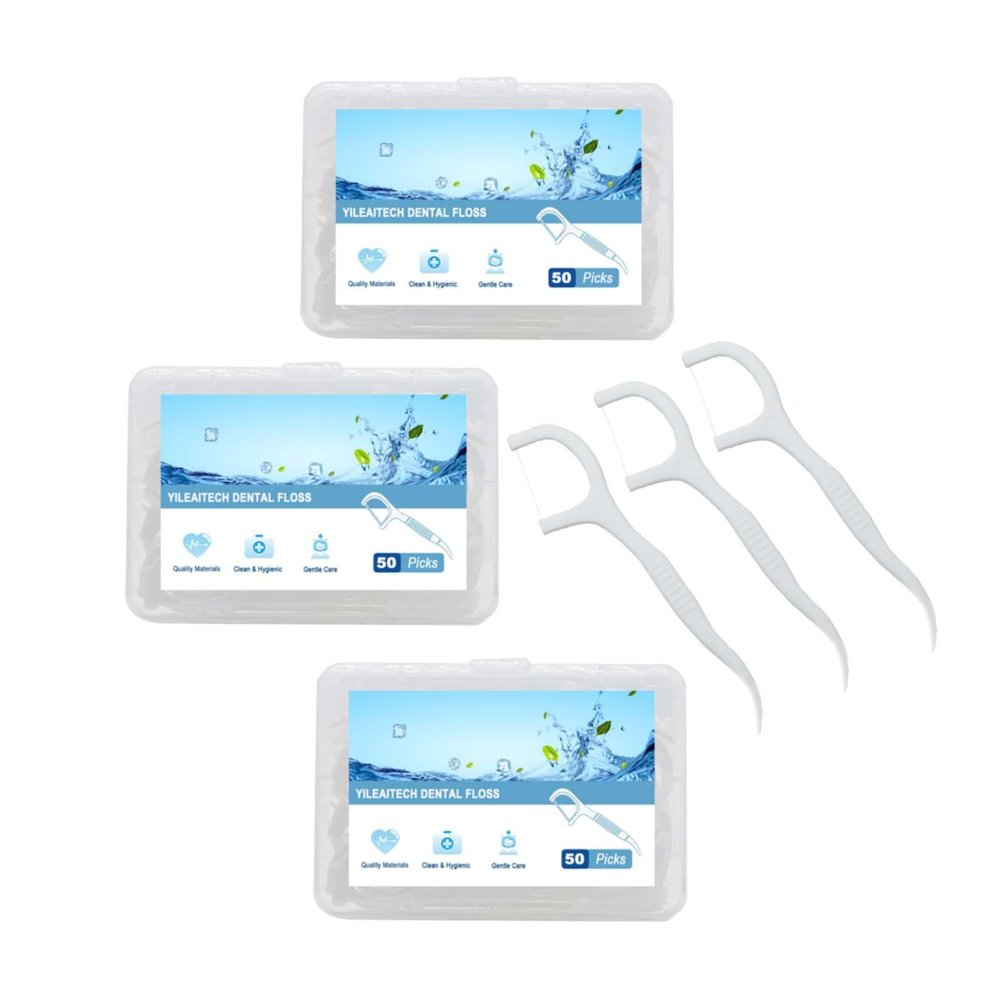150 Count Dental Floss Picks, Superfine Floss Stick No Break & Unflavored,The Best Tool for Adults Cleaning Teeth, Portable Travel Size Floss is Perfect for Dinners, Dating, Hotels(3 Pack)
