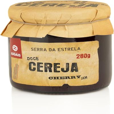 Cherry Jam - 280g Jar - Sweet and Juicy Cherries - Ideal for Desserts and Breakfasts - No Artificial Additives - Gourmet Product of Portuguese Origin