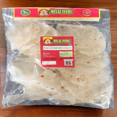 MYLAI IYERS ELAI RED CHILLY RICE Vadam/Vadiyalu/Sandige -100g