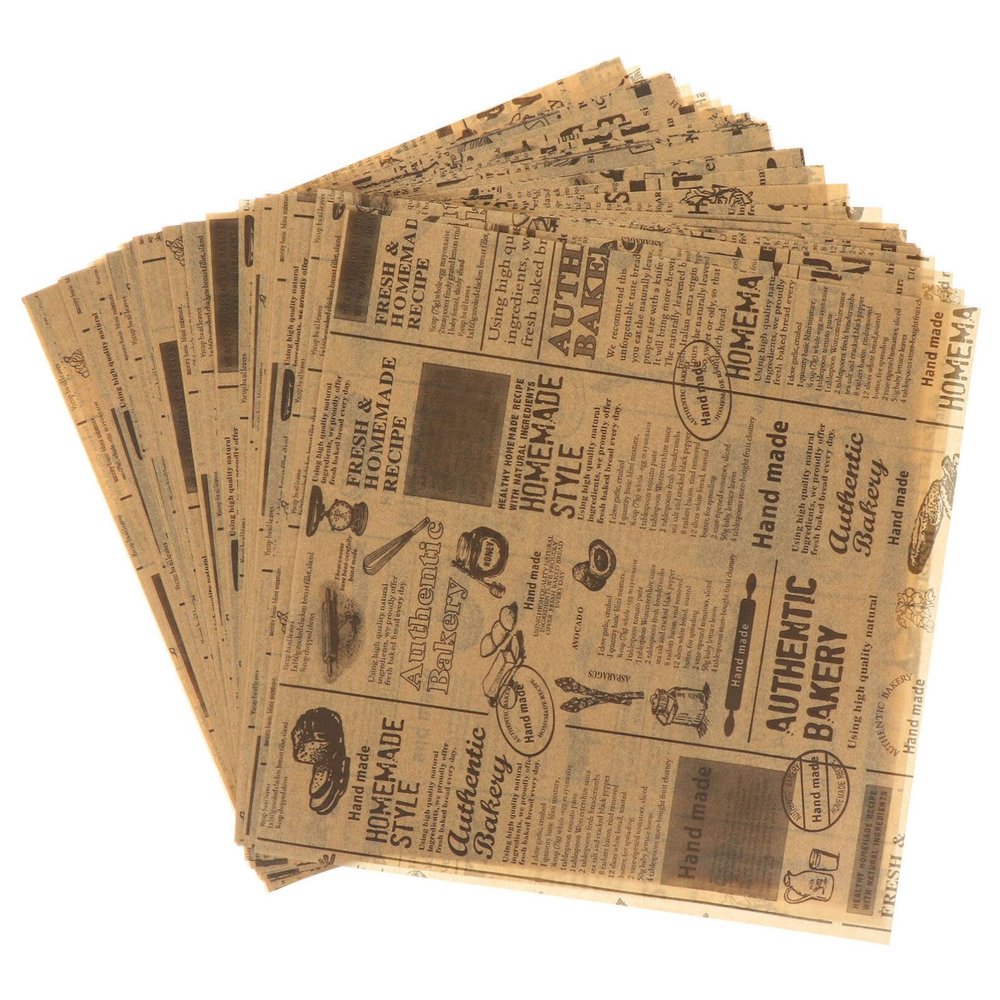 ZAANU 50Sheets Deli Paper with Newsprint, Newspaper Theme Sandwich Wrapping Papers, Grease Resistant Food Wrap Paper for Home, Kitchen, Wrap Bread, Burger and Sandwich, 10 x 10 Inch/75