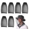 Mosquito Head Net 6Pcs Black Midge Net Breathable Midge Net Head Cover for Hat Sun Protection Mosquito Net for Hiking Camping Garments view 1