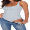 BEJONS Women's Sexy Square Neck Ruched Bodysuit Sleeveless Double Lined Tank Tops, Teal Blue, Small view 1