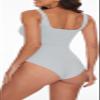BEJONS Women's Sexy Square Neck Ruched Bodysuit Sleeveless Double Lined Tank Tops, Teal Blue, Small view 2