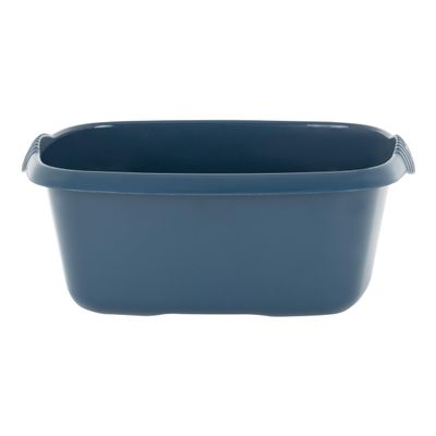 39cm Washing Up Bowl Rectangular with Integral Handles Strong Plastic Kitchen Washtub, Sink Tidy, Organiser Approx. 12L Litre Capacity, 39cm x 32cm x 16cm (Navy)