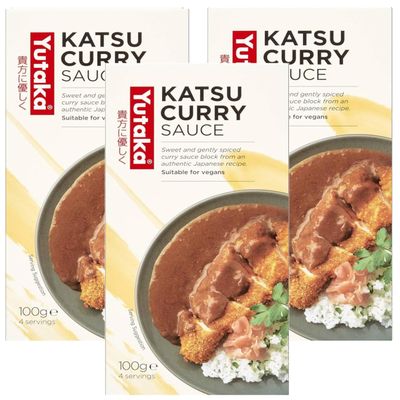 Yutaka Japanese Style Curry 100g (Pack of 3) - Authentic Japanese Curry Mix, Rich and Spicy Flavors, Easy-to-Prepare Gourmet Curry Sauce, No MSG Added