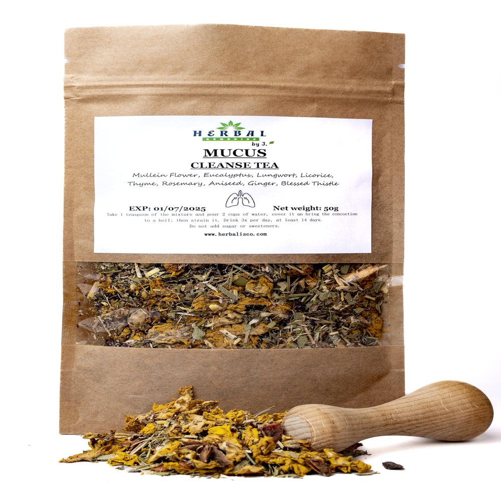 Mucus Cleanse Tea Loose Premium Pure Herbs / 50g - Lungs Detox Immune Booster Respiratory Support - Herbal Remedies by J.
