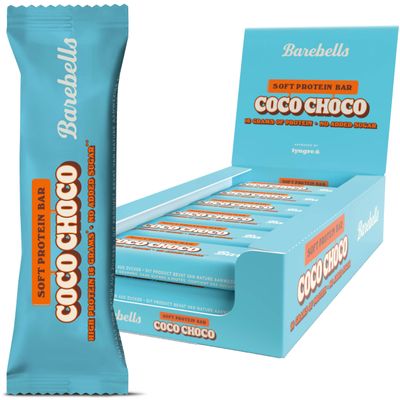 Barebells Soft Protein Bar - 16 g High Protein Bar, Low Sugar Protein Bar, Palm Oil Free - Coco Choco, 12 x 55 g